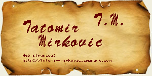 Tatomir Mirković vizit kartica